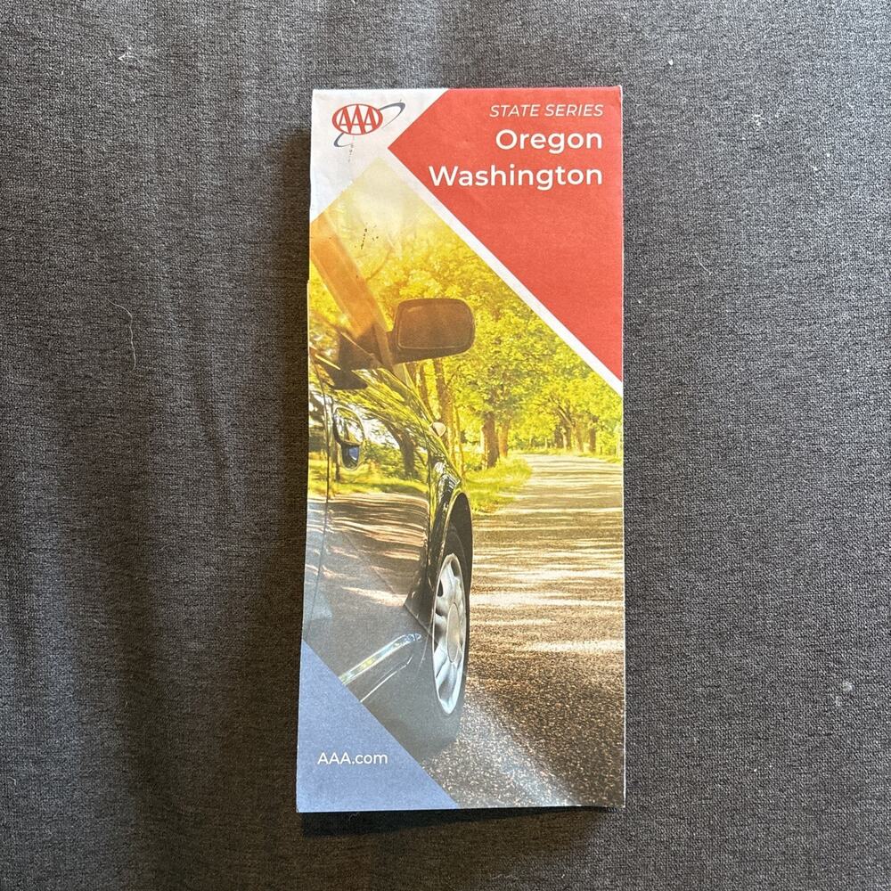 AAA Map of Oregon and Washington, Paper State Series Travel USA Color Map